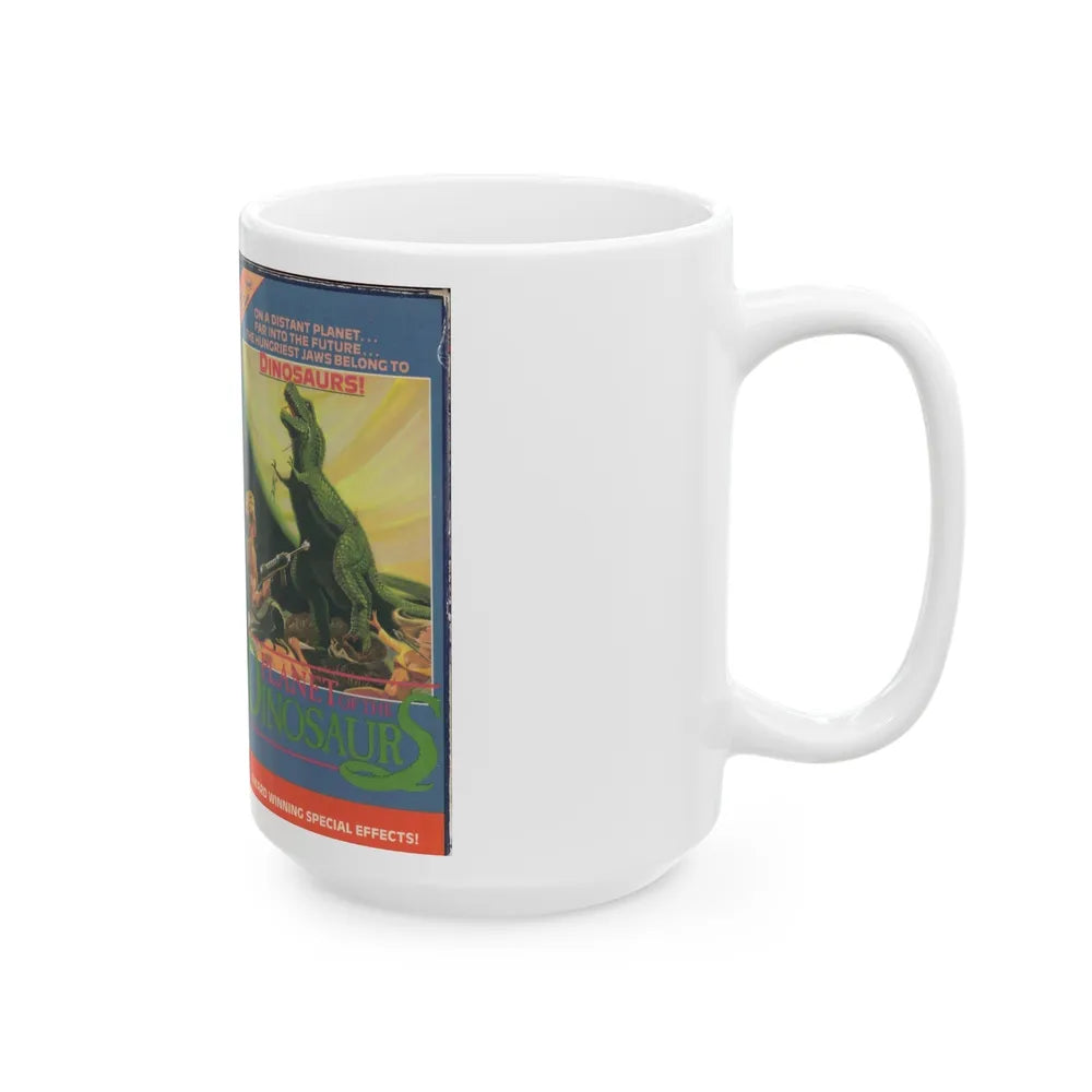 PLANET OF THE DINOSAURS (VHS COVER) - White Coffee Mug-Go Mug Yourself