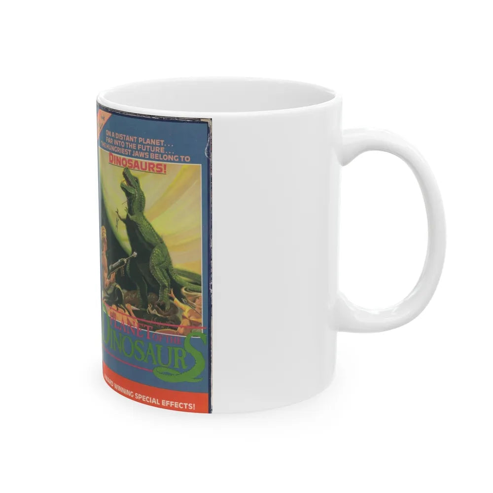 PLANET OF THE DINOSAURS (VHS COVER) - White Coffee Mug-Go Mug Yourself