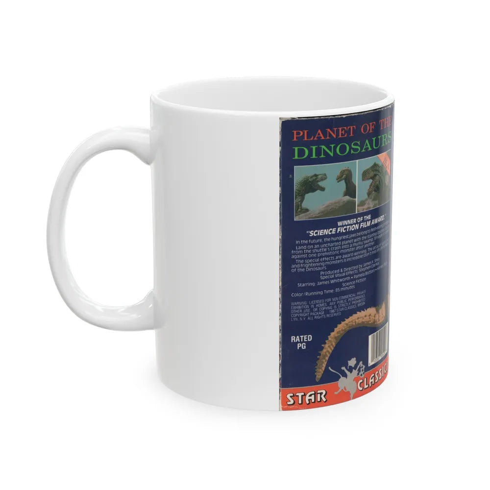 PLANET OF THE DINOSAURS (VHS COVER) - White Coffee Mug-Go Mug Yourself