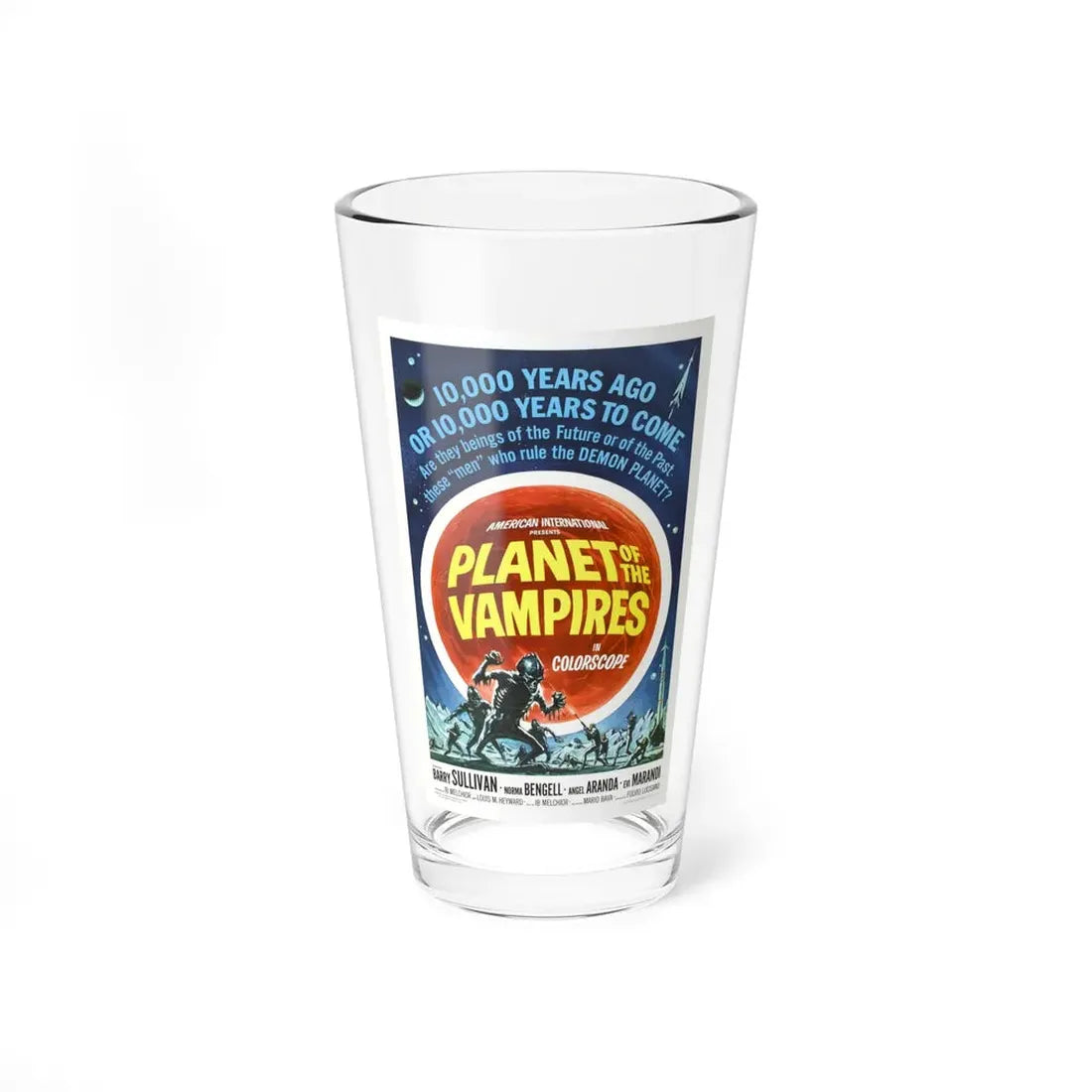 PLANET OF THE VAMPIRES 1965 Movie Poster - Pint Glass 16oz 16oz - Go Mug Yourself