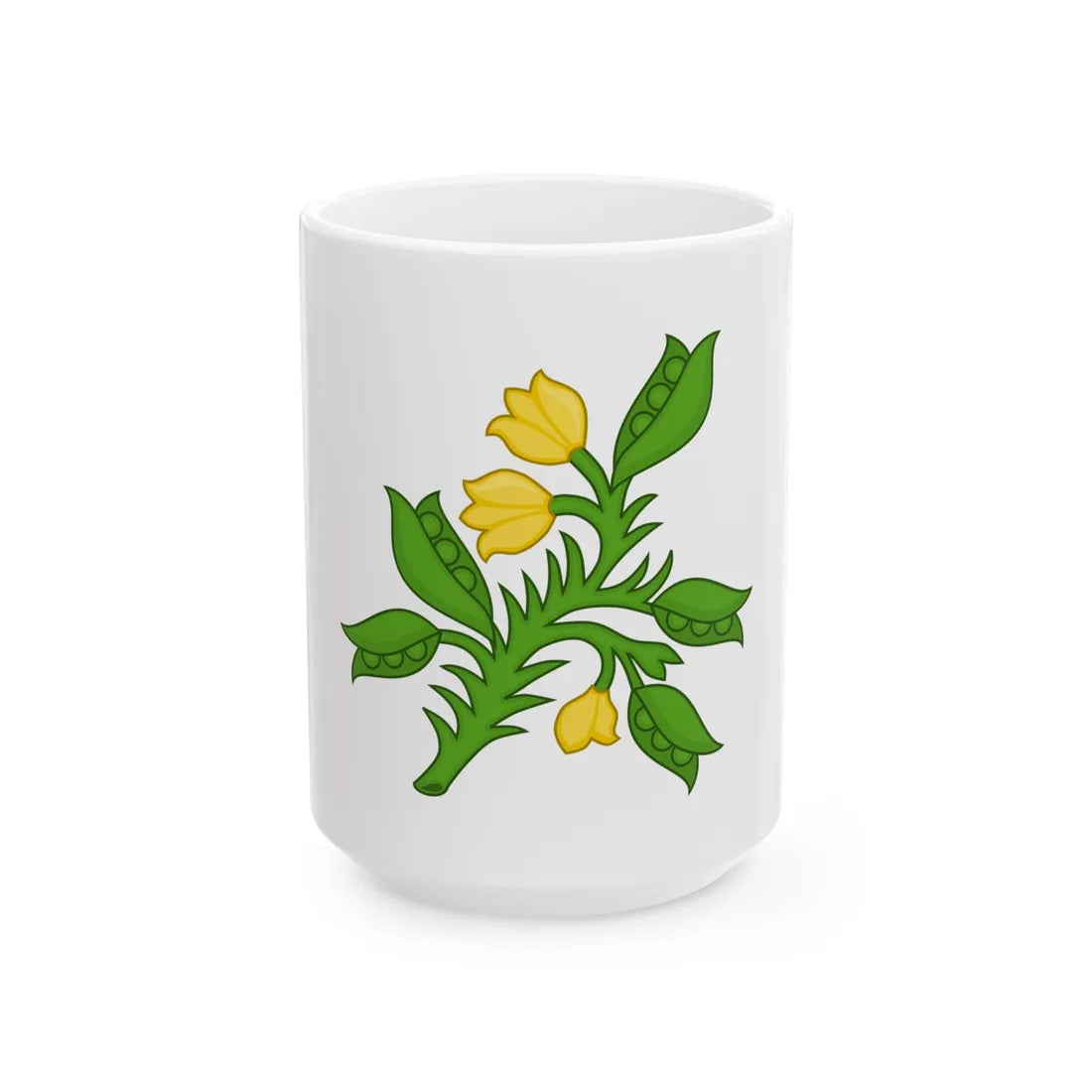 Planta genista Badge of the Plantagenets - White Coffee Mug 15oz - Go Mug Yourself