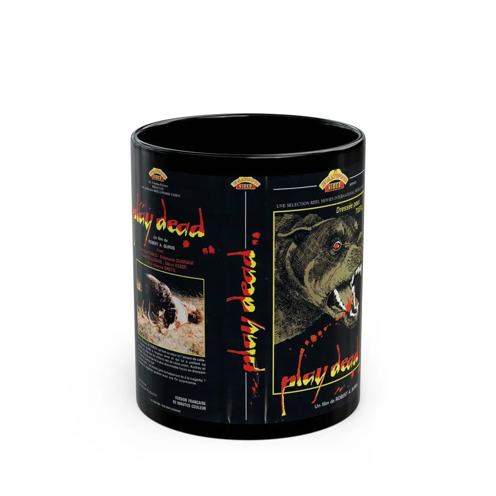 PLAY DEAD (VHS COVER) - Black Coffee Mug-11oz-Go Mug Yourself