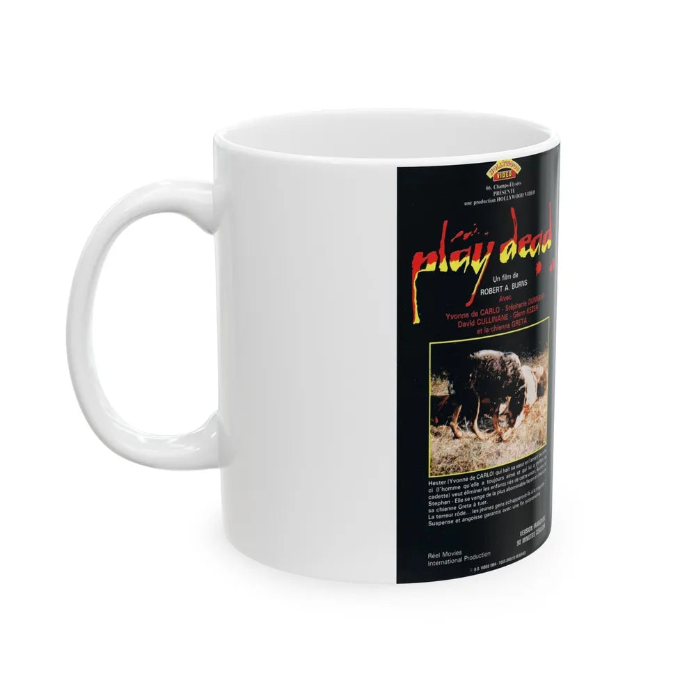 PLAY DEAD (VHS COVER) - White Coffee Mug-Go Mug Yourself