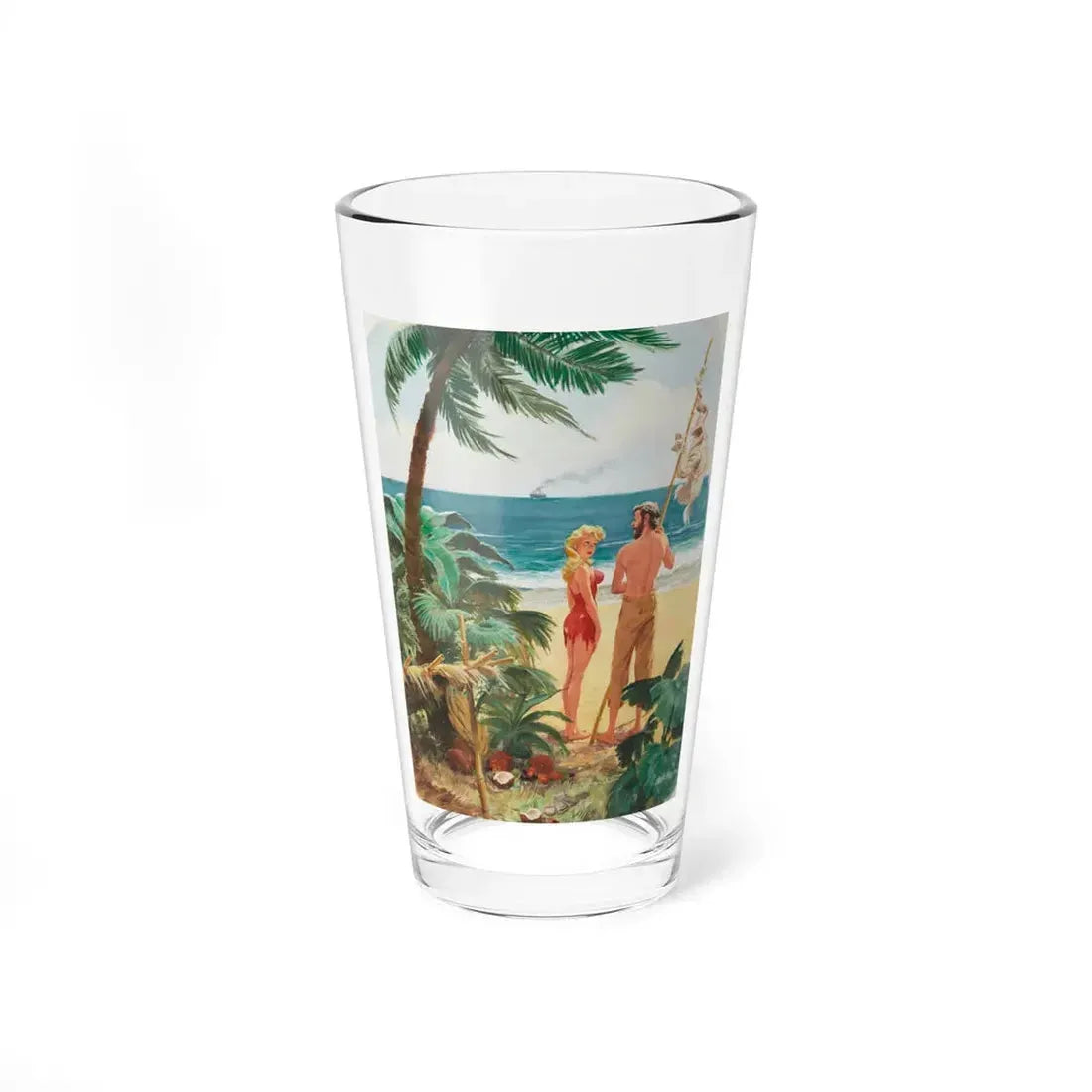 Playboy cartoon illustration, page 26, April 1959 (Magazine Illustration) Pint Glass 16oz 16oz - Go Mug Yourself