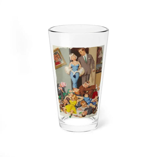 Playboy cartoon illustration, page 31, July 1956 (Magazine Illustration) Pint Glass 16oz 16oz - Go Mug Yourself