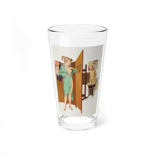 Playboy cartoon illustration, page 55, January 1957 (Magazine Illustration) Pint Glass 16oz 16oz - Go Mug Yourself
