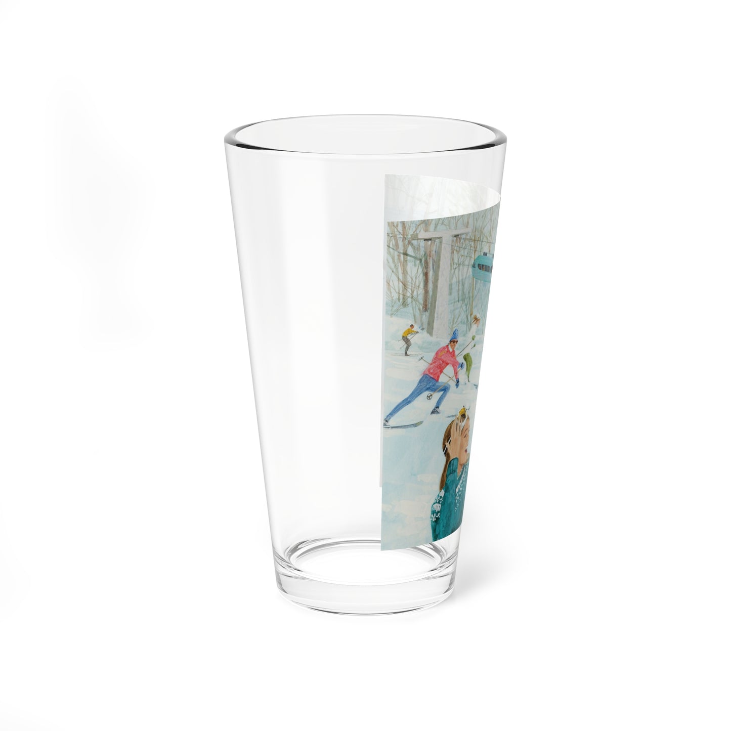 Playboy on the Slopes, advertising illustration (Magazine Illustration) Pint Glass 16oz-Go Mug Yourself