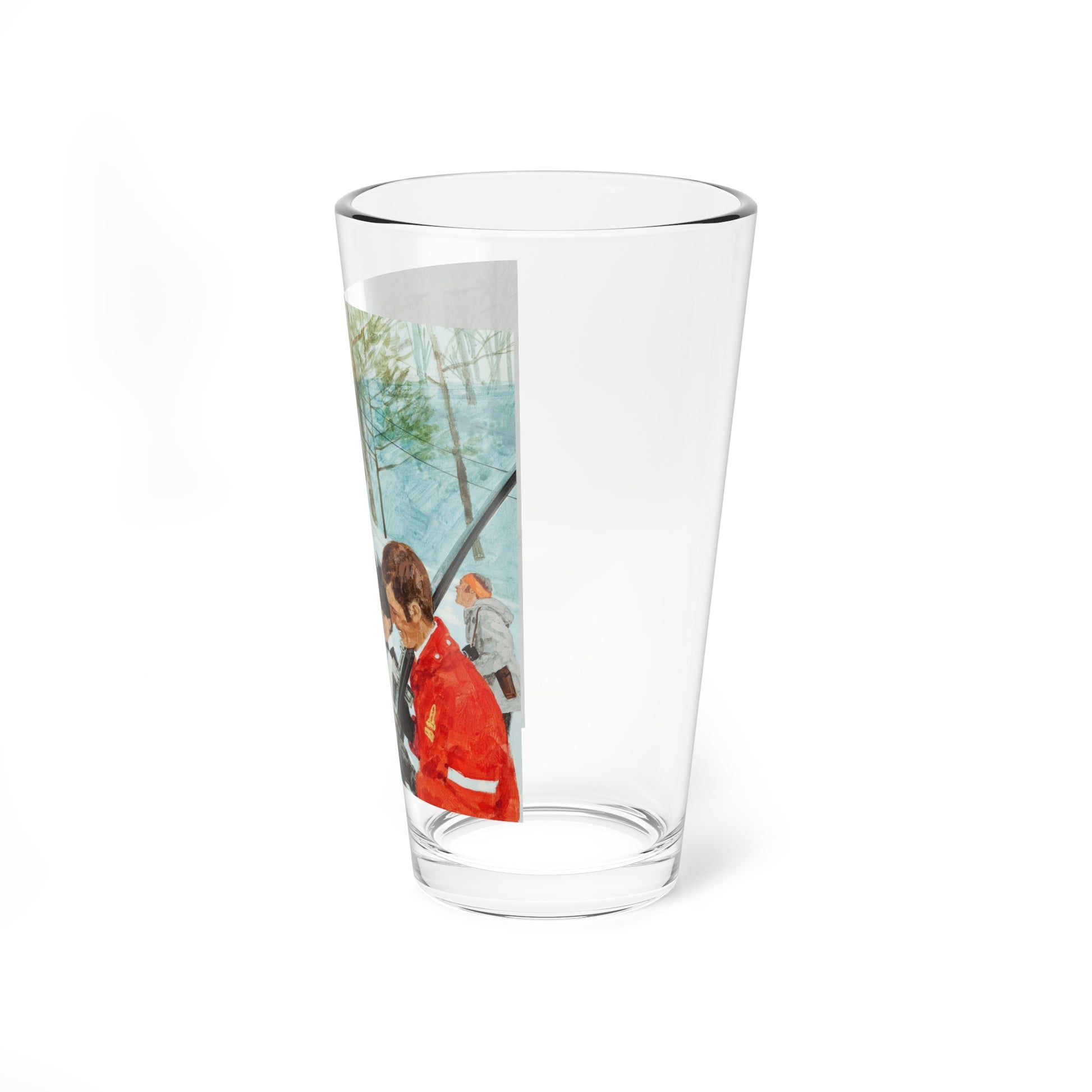 Playboy on the Slopes, advertising illustration (Magazine Illustration) Pint Glass 16oz-Go Mug Yourself