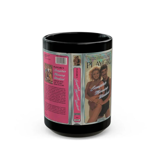 PLAYGIRL COMPLETE MORNING WORKOUT (VHS COVER) - Black Coffee Mug 15oz - Go Mug Yourself