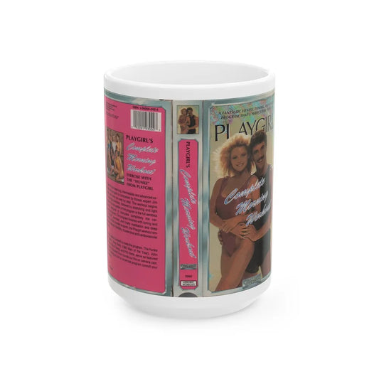 PLAYGIRL COMPLETE MORNING WORKOUT (VHS COVER) - White Coffee Mug-15oz-Go Mug Yourself