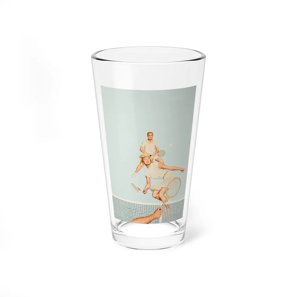 Playing Doubles (Magazine Illustration) Pint Glass 16oz-16oz-Go Mug Yourself