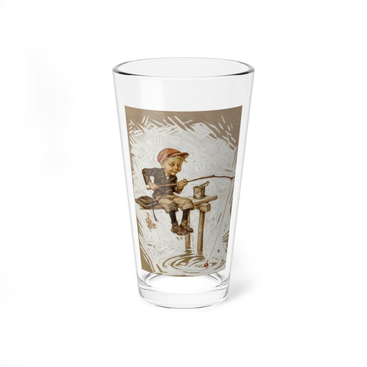 Playing Hooky, The Saturday Evening Post, June 13, 1914 (Magazine Illustration) Pint Glass 16oz-16oz-Go Mug Yourself