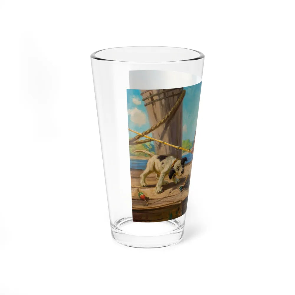 Playing with the Crab (Magazine Illustration) Pint Glass 16oz-Go Mug Yourself