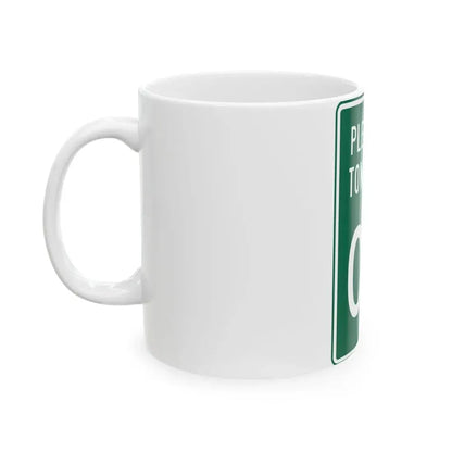 Pleasant Township Logan County Ohio route shield template (Ohio) (Road Sign) White Coffee Mug - Go Mug Yourself
