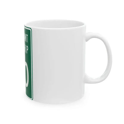 Pleasant Township Logan County Ohio route shield template (Ohio) (Road Sign) White Coffee Mug - Go Mug Yourself