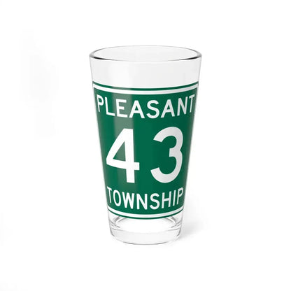 Pleasant Township Route 43 Logan County Ohio (Ohio) (Road Sign) Pint Glass 16oz 16oz - Go Mug Yourself