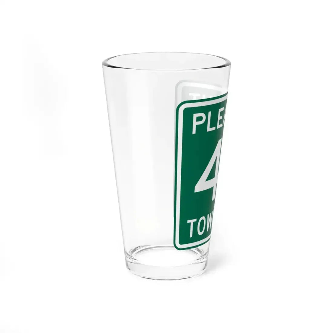 Pleasant Township Route 43 Logan County Ohio (Ohio) (Road Sign) Pint Glass 16oz - Go Mug Yourself