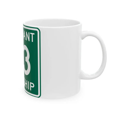 Pleasant Township Route 43 Logan County Ohio (Ohio) (Road Sign) White Coffee Mug - Go Mug Yourself
