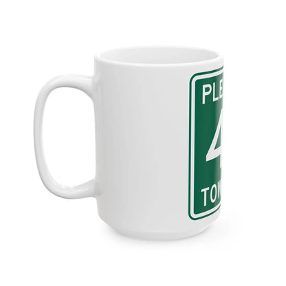 Pleasant Township Route 43 Logan County Ohio (Ohio) (Road Sign) White Coffee Mug - Go Mug Yourself