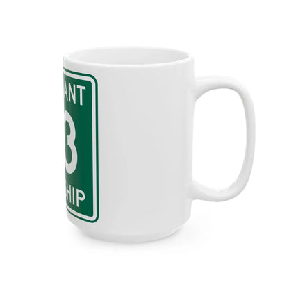 Pleasant Township Route 43 Logan County Ohio (Ohio) (Road Sign) White Coffee Mug - Go Mug Yourself