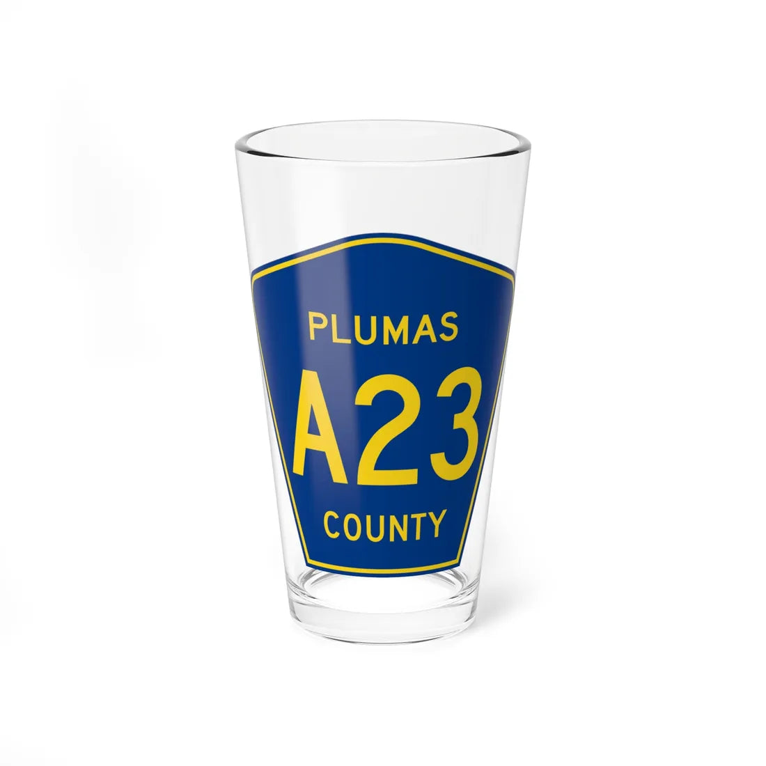 Plumas County A23 (California) (Road Sign) Pint Glass 16oz 16oz - Go Mug Yourself
