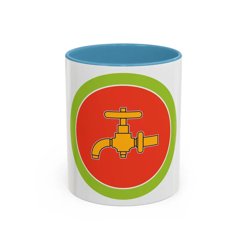 Plumbing (Boy Scout Merit Badge) Accent Coffee Mug-11oz-Light Blue-Go Mug Yourself