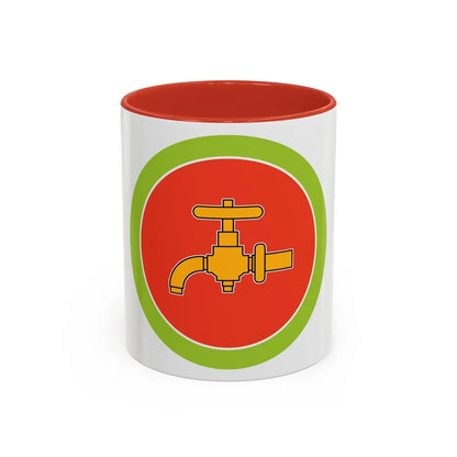 Plumbing (Boy Scout Merit Badge) Accent Coffee Mug-11oz-Red-Go Mug Yourself