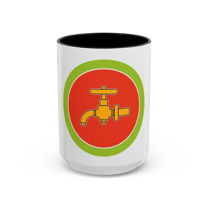 Plumbing (Boy Scout Merit Badge) Accent Coffee Mug-15oz-Black-Go Mug Yourself