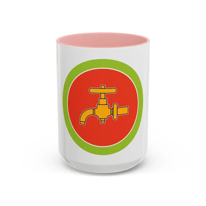 Plumbing (Boy Scout Merit Badge) Accent Coffee Mug-15oz-Pink-Go Mug Yourself