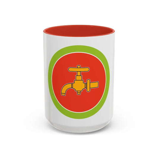 Plumbing (Boy Scout Merit Badge) Accent Coffee Mug-15oz-Red-Go Mug Yourself