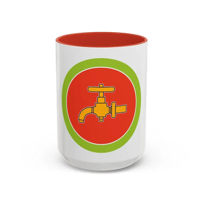 Plumbing (Boy Scout Merit Badge) Accent Coffee Mug 15oz Red - Go Mug Yourself