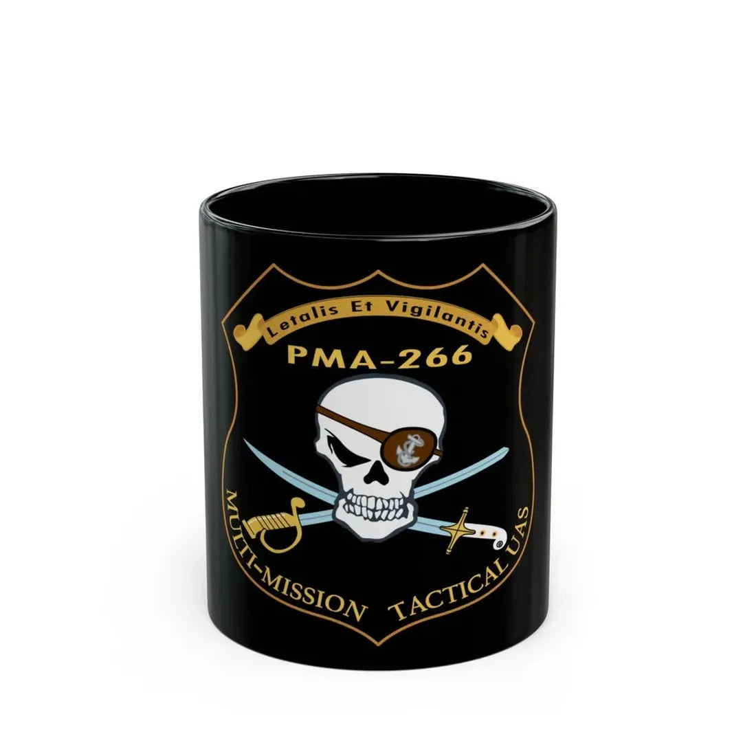 PMA 266 NAVAIR Multi Mission Tactical Unmanned Aerial Systems UAS (U.S. Navy) Black Coffee Mug 11oz - Go Mug Yourself