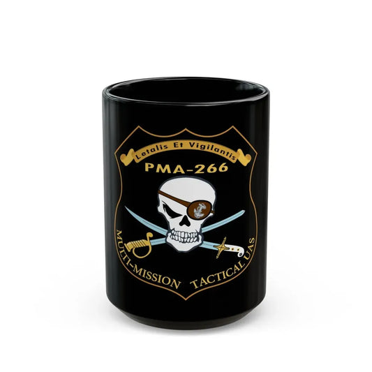 PMA 266 NAVAIR Multi Mission Tactical Unmanned Aerial Systems UAS (U.S. Navy) Black Coffee Mug 15oz - Go Mug Yourself