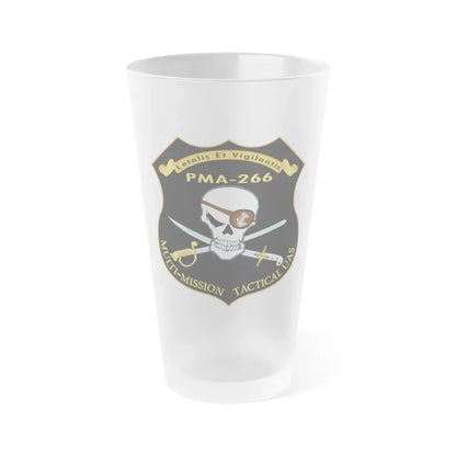 PMA 266 NAVAIR Multi Mission Tactical Unmanned Aerial Systems UAS (U.S. Navy) Frosted Pint Glass 16oz Default Title - Go Mug Yourself