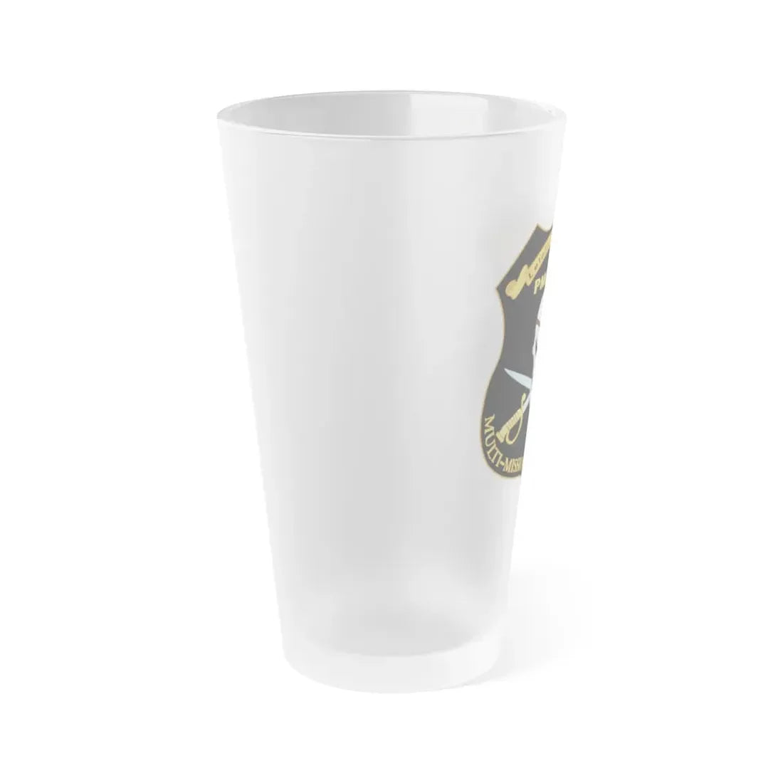 PMA 266 NAVAIR Multi Mission Tactical Unmanned Aerial Systems UAS (U.S. Navy) Frosted Pint Glass 16oz - Go Mug Yourself