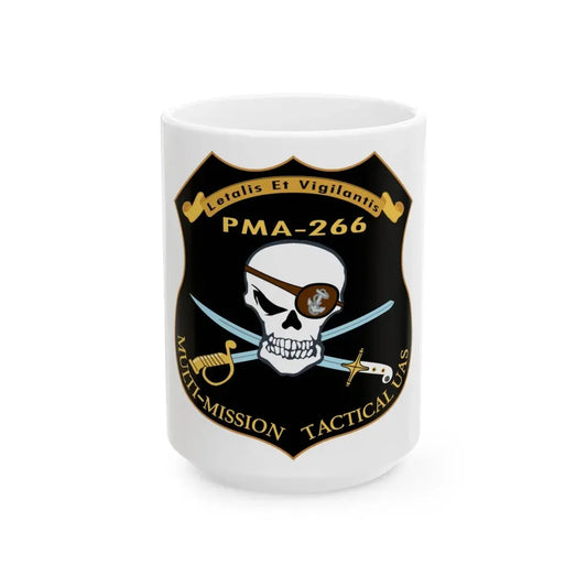 PMA 266 NAVAIR Multi Mission Tactical Unmanned Aerial Systems UAS (U.S. Navy) White Coffee Mug 15oz - Go Mug Yourself