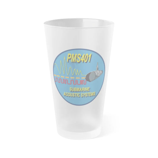 PMS401 Submarine Acoustic Systems (U.S. Navy) Frosted Pint Glass 16oz-Go Mug Yourself