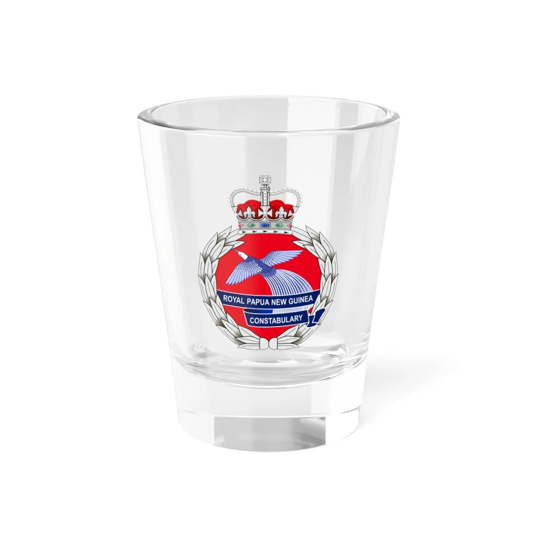 PNG police emblem (Guinea) (Coat of Arms) Shot Glass 1.5oz 1.5oz - Go Mug Yourself