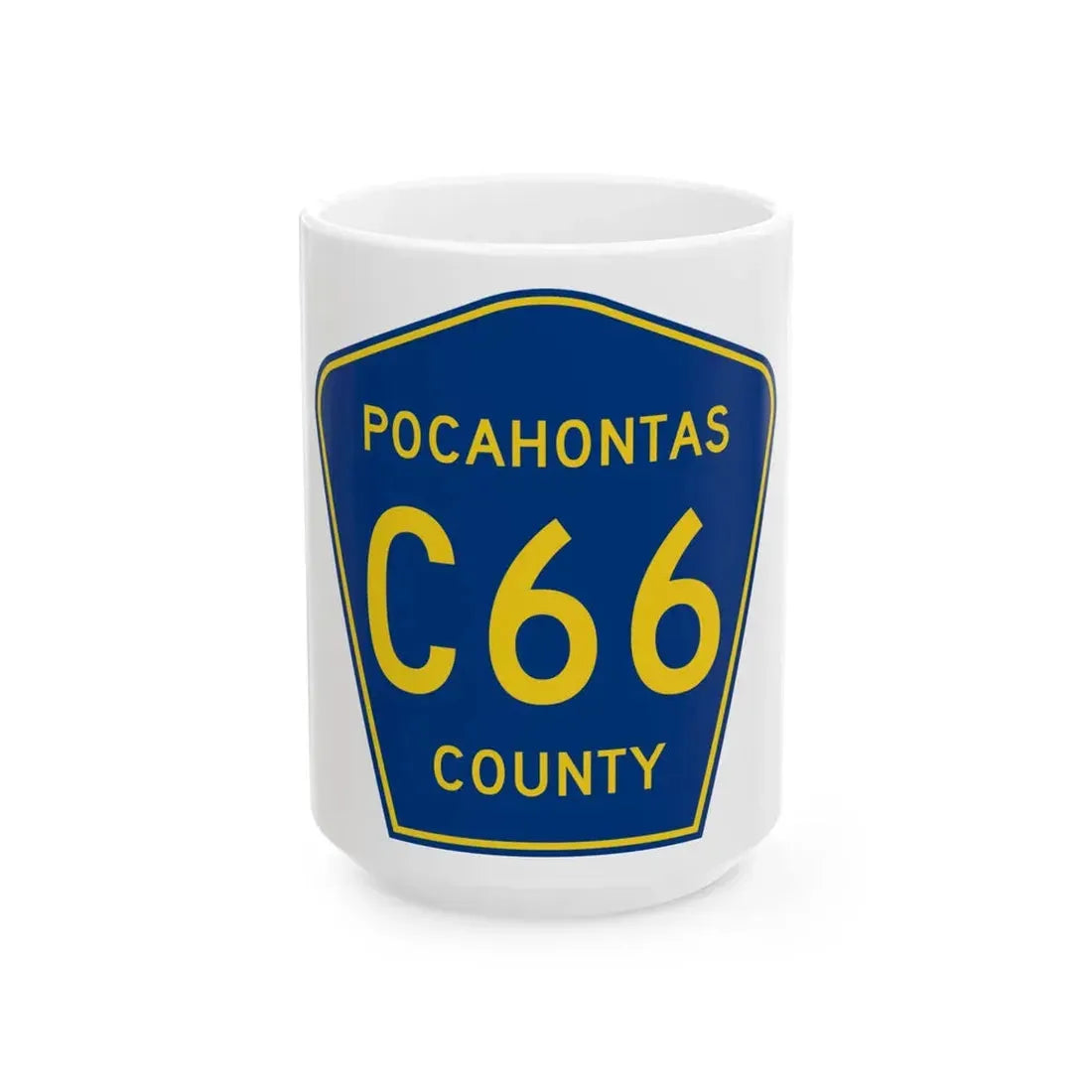 Pocahontas County Route C66 IA (Iowa) (Road Sign) White Coffee Mug - Go Mug Yourself
