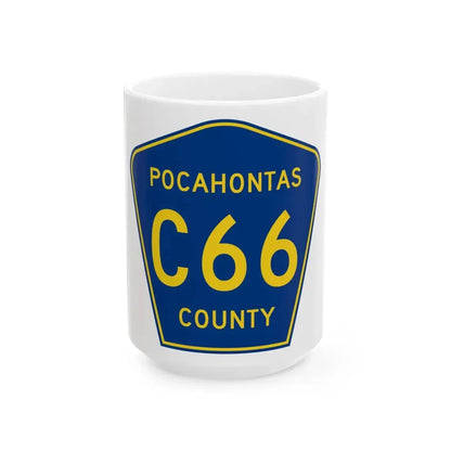 Pocahontas County Route C66 IA (Iowa) (Road Sign) White Coffee Mug - Go Mug Yourself