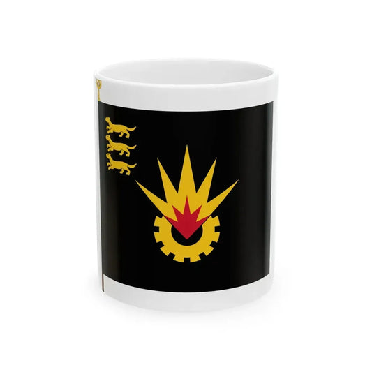Pohjan pioneeripataljoonan lippu (Finland) White Coffee Mug 11oz - Go Mug Yourself