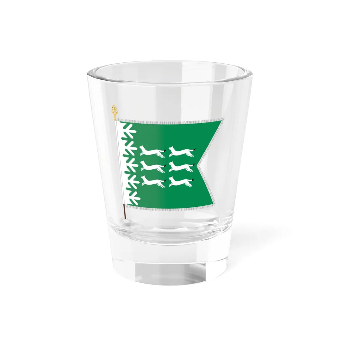 Pohjanmaan jääkäripataljoonan lippu (Finland) Shot Glass 1.5oz 1.5oz - Go Mug Yourself