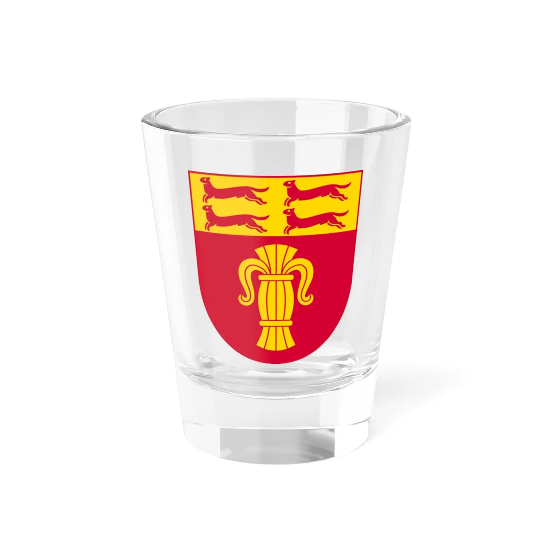 Pohjanmaan maakunnan vaakuna (Finland) (Coat of Arms) Shot Glass 1.5oz 1.5oz - Go Mug Yourself