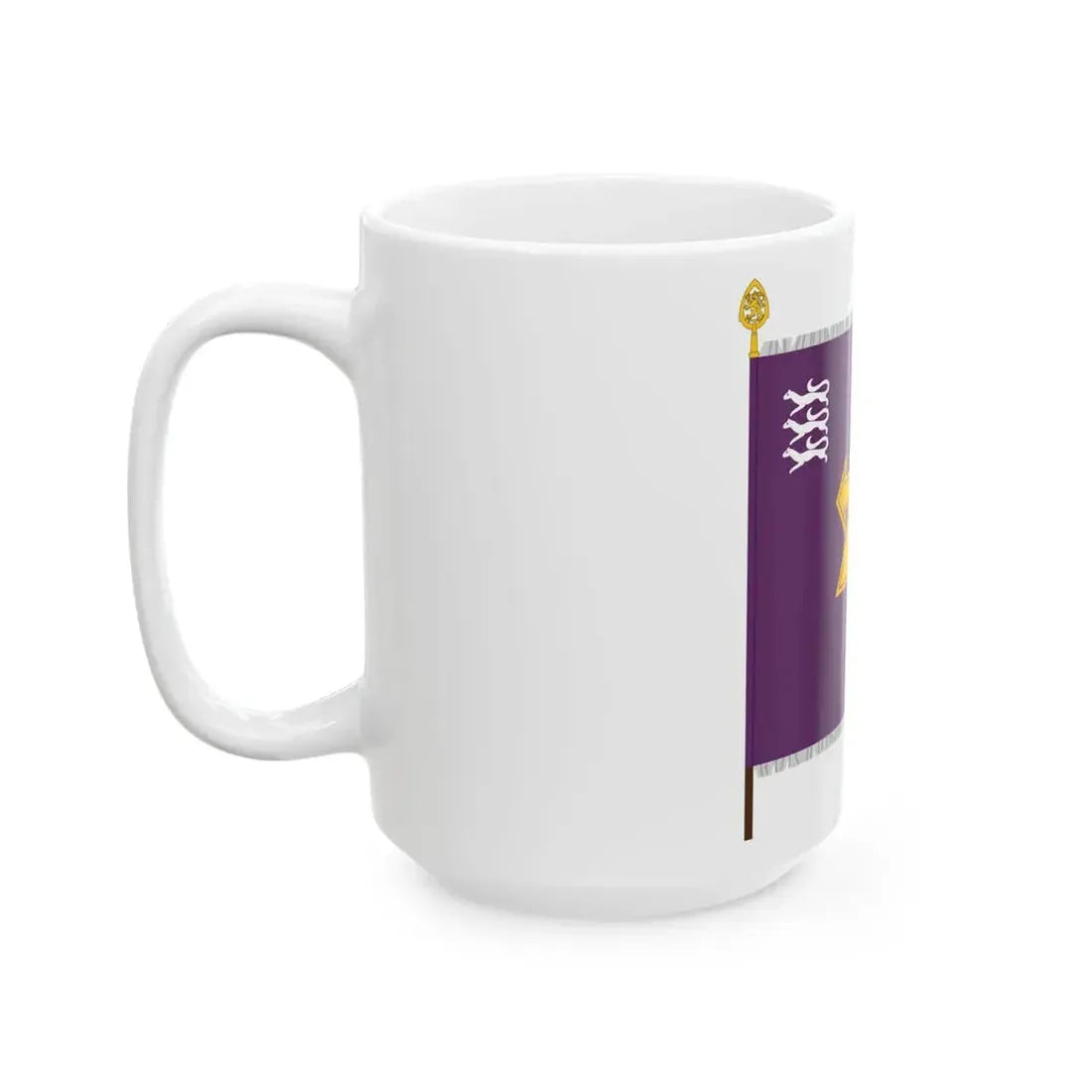 Pohjois-Suomen viestipataljoonan lippu (Finland) White Coffee Mug - Go Mug Yourself