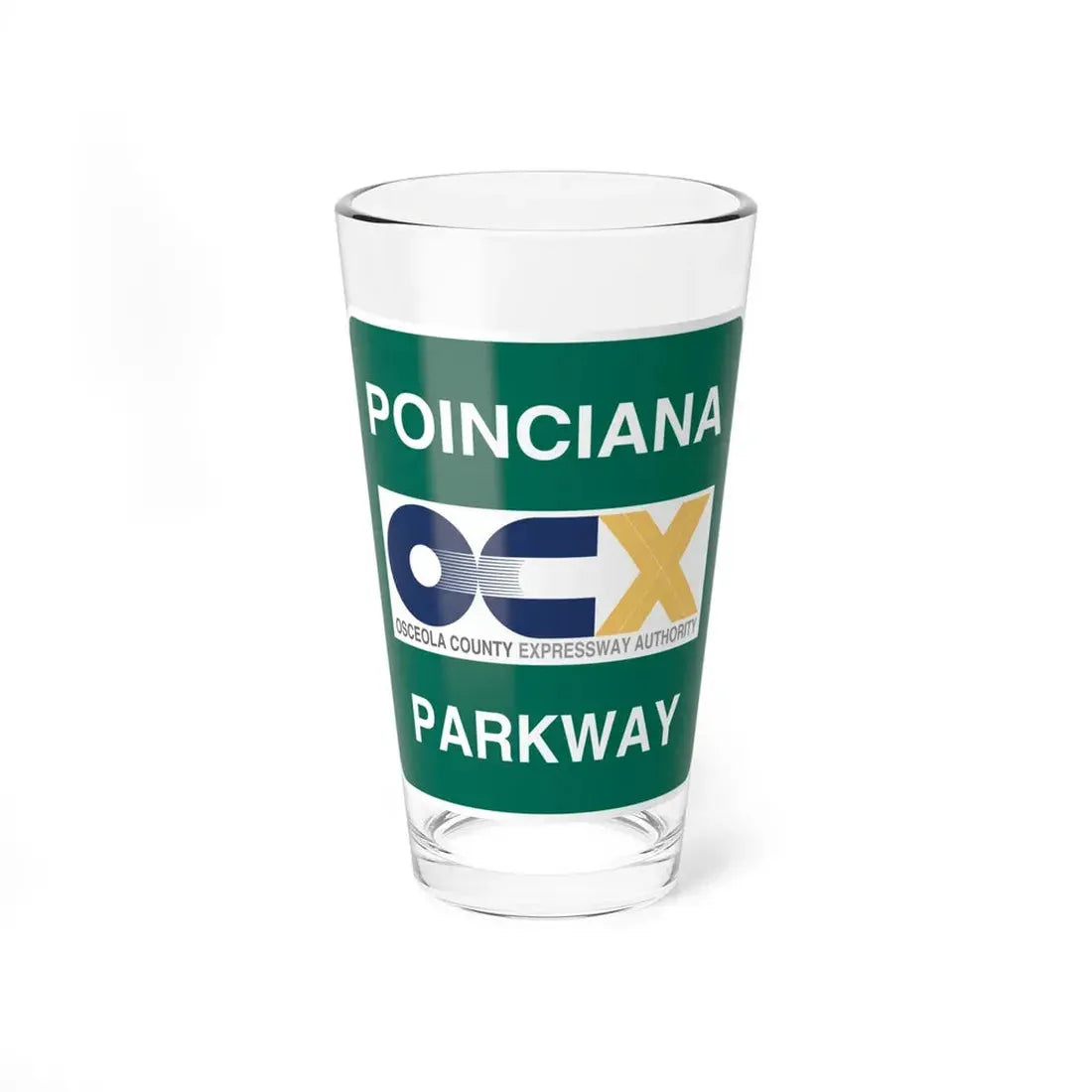 Poinciana Parkway shield (Florida) (Road Sign) Pint Glss 16oz 16oz - Go Mug Yourself