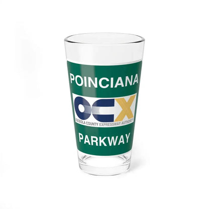 Poinciana Parkway shield (Florida) (Road Sign) Pint Glss 16oz 16oz - Go Mug Yourself