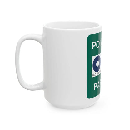 Poinciana Parkway shield (Florida) (Road Sign) White Coffee Mug - Go Mug Yourself