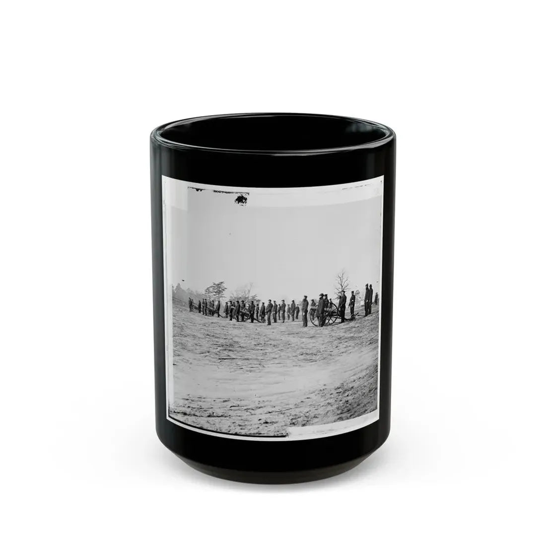 Point Of Rocks, Va., Vicinity. Crew Of U.S. Army Gunboat General Foster Ashore With Howitzers (U.S. Civil War) Black Coffee Mug 15oz - Go Mug Yourself