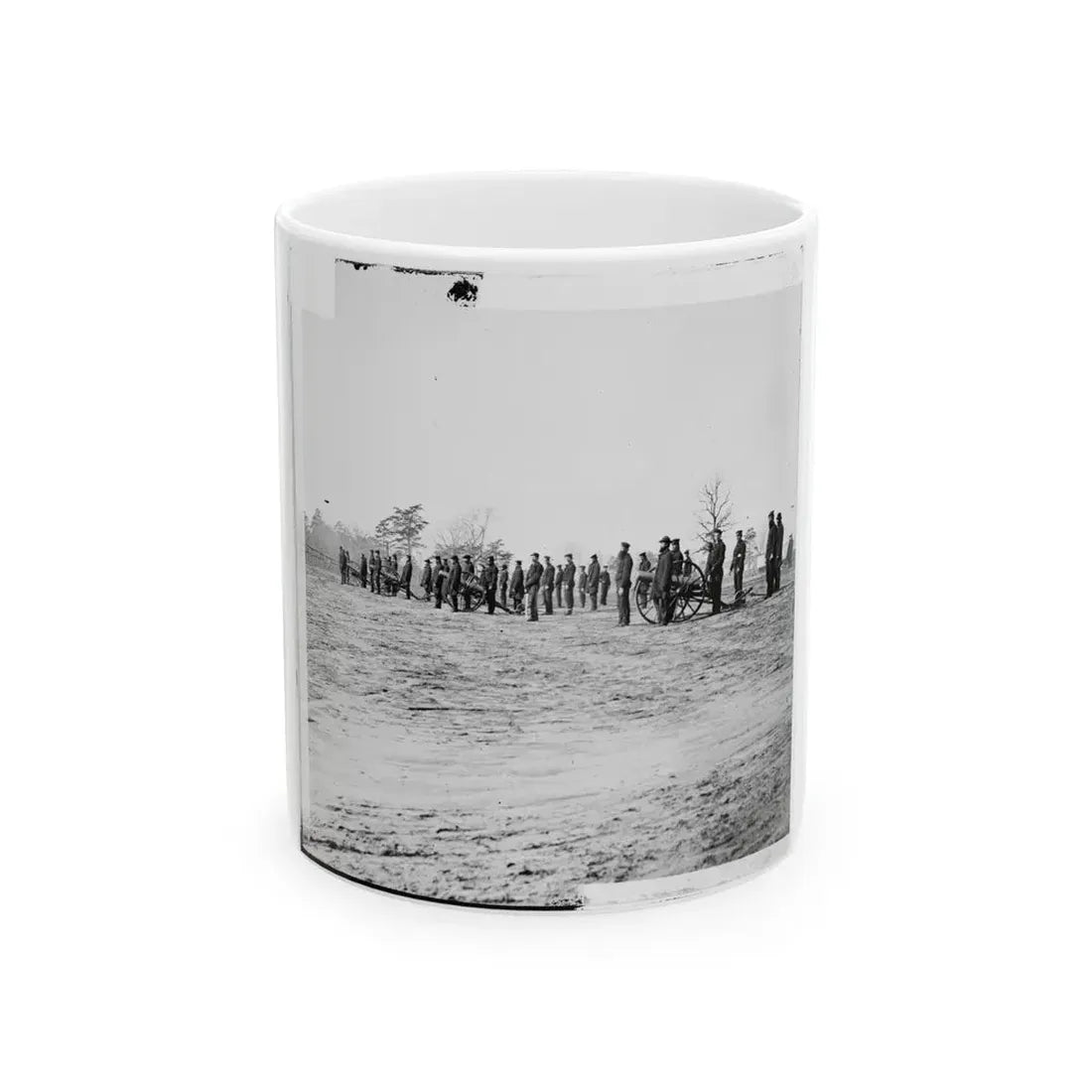 Point Of Rocks, Va., Vicinity. Crew Of U.S. Army Gunboat General Foster Ashore With Howitzers (U.S. Civil War) White Coffee Mug 11oz - Go Mug Yourself
