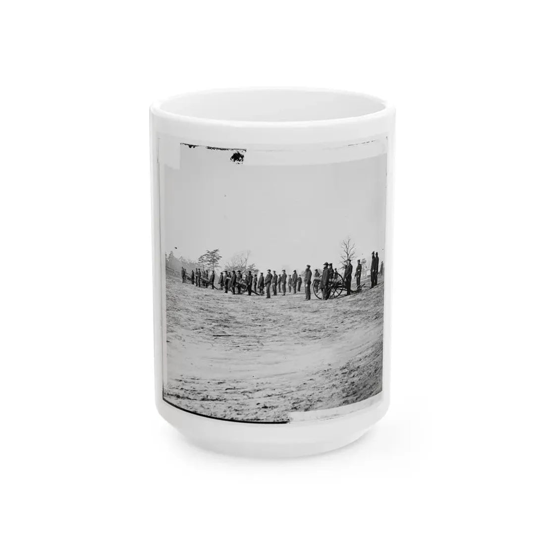 Point Of Rocks, Va., Vicinity. Crew Of U.S. Army Gunboat General Foster Ashore With Howitzers (U.S. Civil War) White Coffee Mug 15oz - Go Mug Yourself